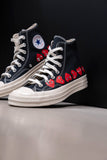 CHUCK 70 CDG HI BLACK/RED/EGRET