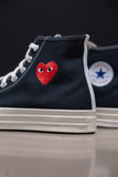 CHUCK 70 CDG HI BLACK/RED/EGRET